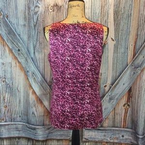 Ann Taylor Tops - Ann Taylor 100% silk burgundy floral tank Ann Taylor Tops - Ann Taylor 100% silk burgundy floral tank